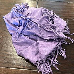 Project J light purple cotton fringed scarf